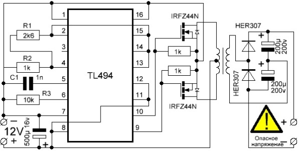 Автомобильный инвертор 12-220v: как сделать преобразователь напряжения своими руками по схеме Автомобильный инвертор 12-220v: как сделать преобразователь напряжения своими руками по схеме